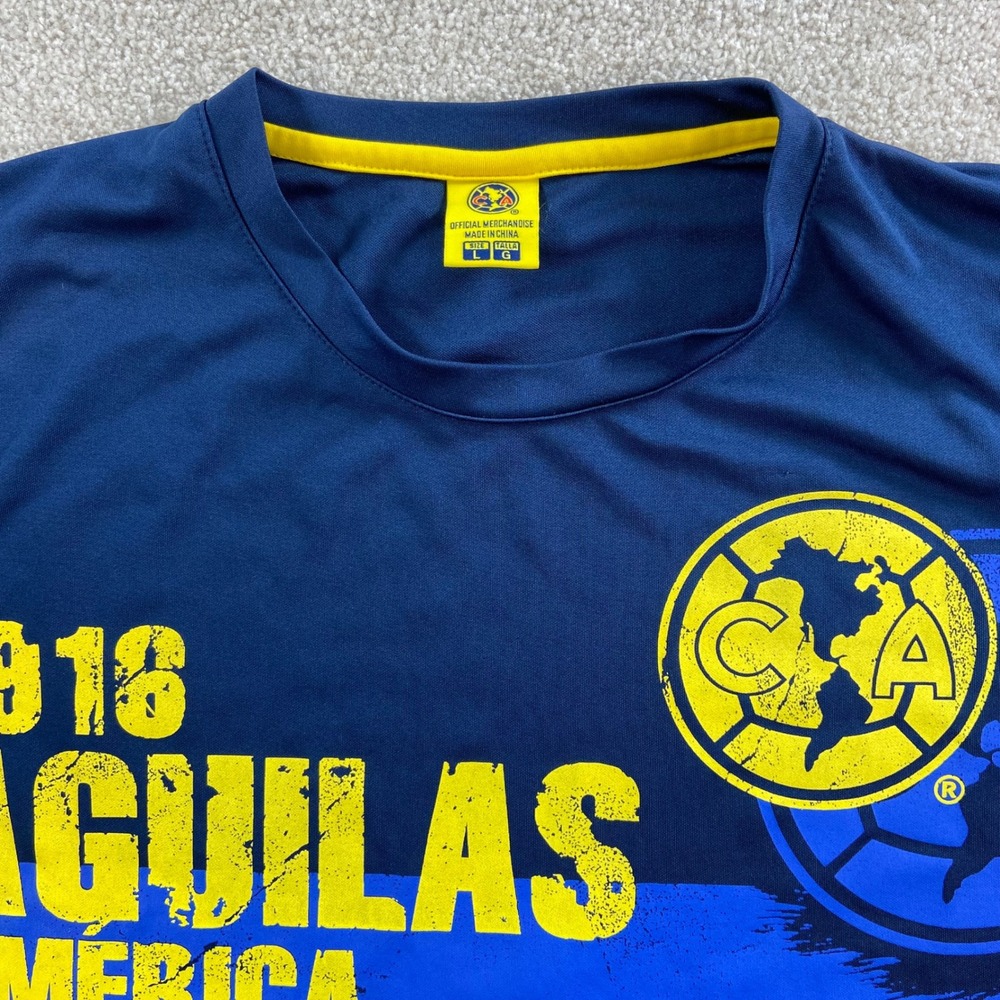 Club America Soccer Jersey Mens Large Navy Blue 1916 Aguilas Official Merch